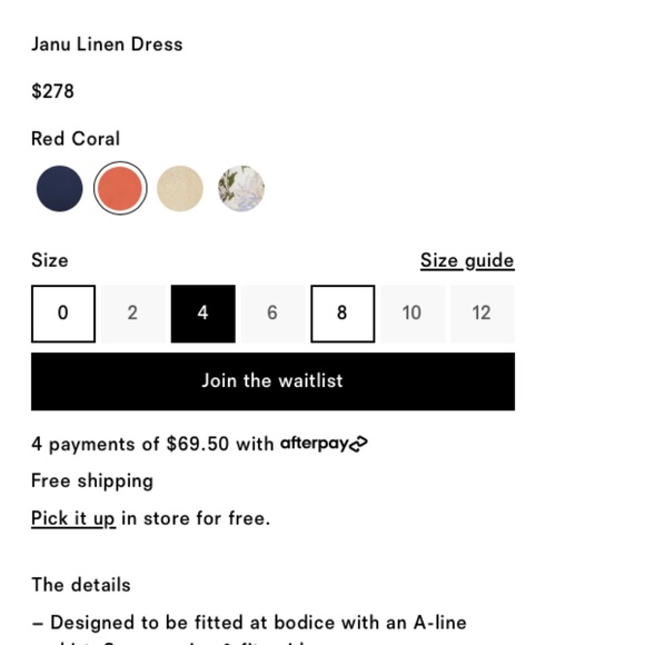 Reformation Janu Linen Dress Red Coral - Picture 6 of 6